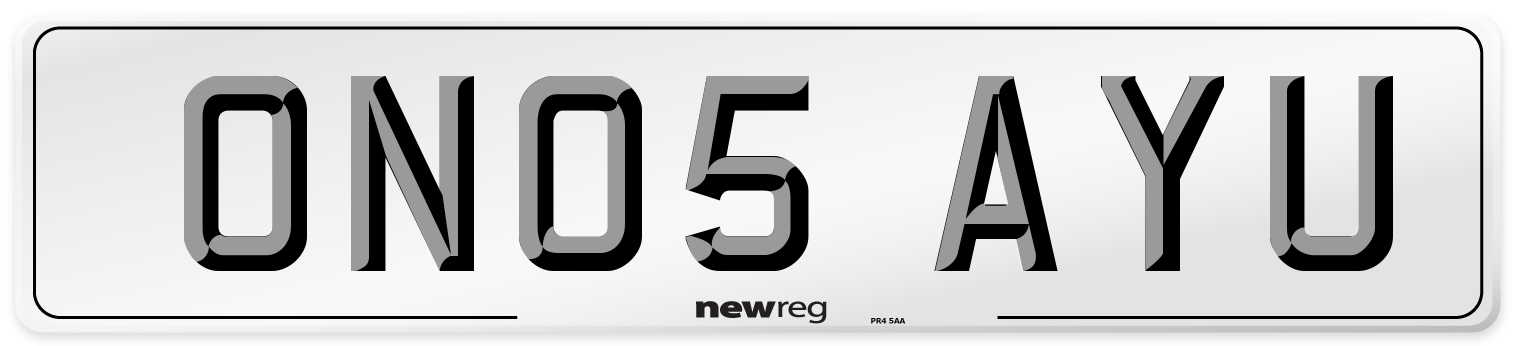 ON05 AYU Number Plate from New Reg